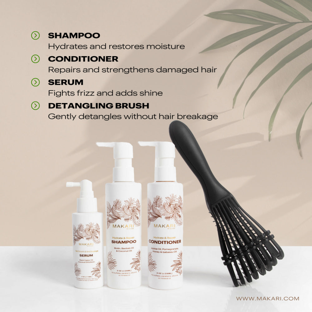 Makari hair set including shampoo + conditioner + serum