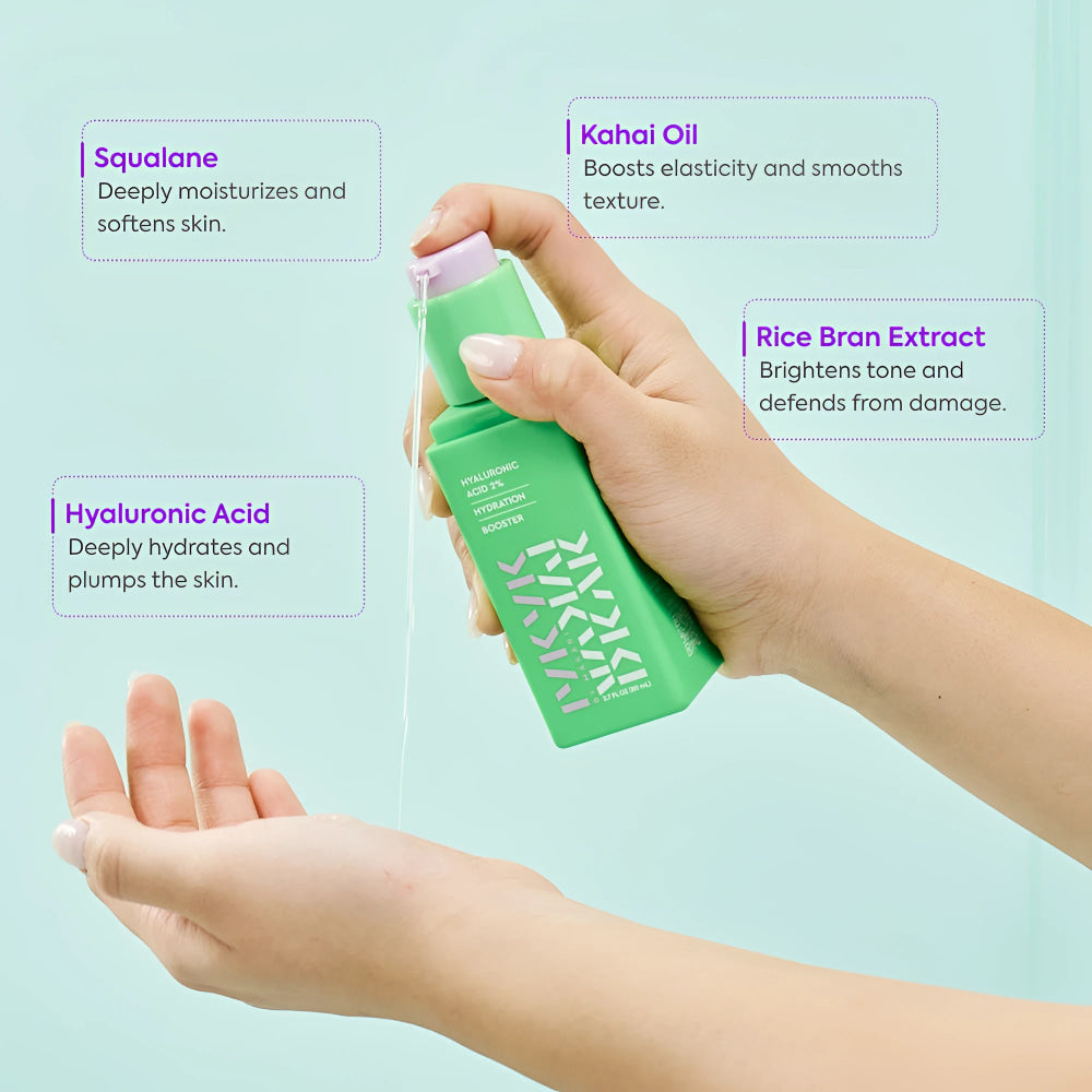 Hyaluronic acid booster serum to deeply hydrate skin