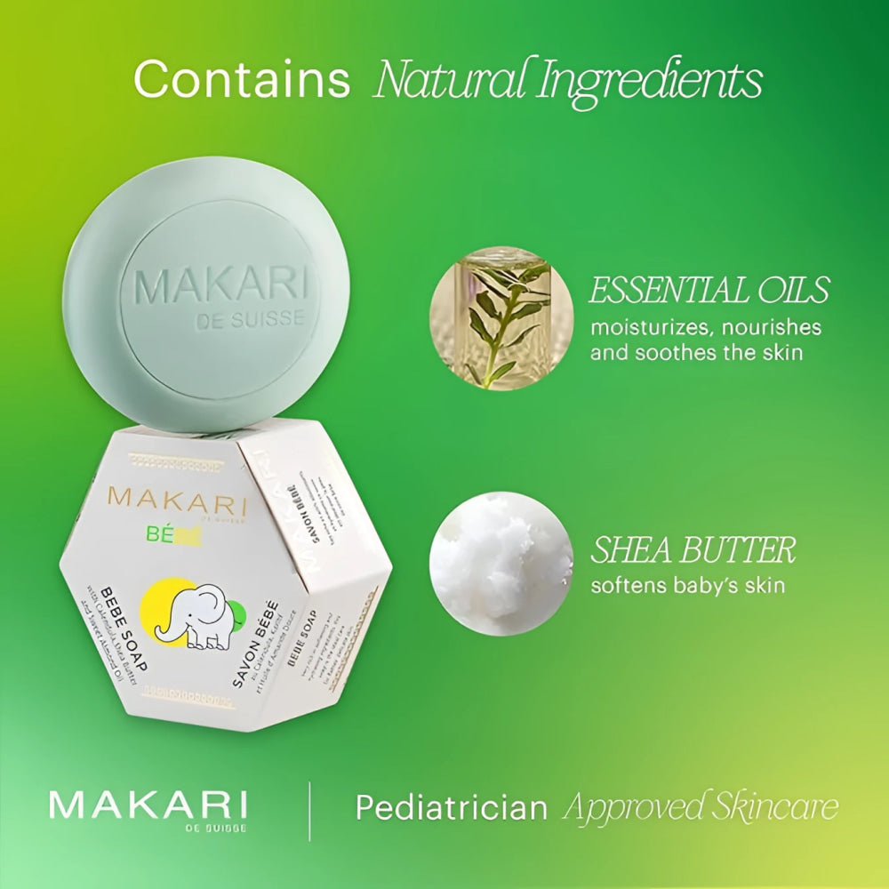 Makari mild baby soap with moisturising elaeis guineensis