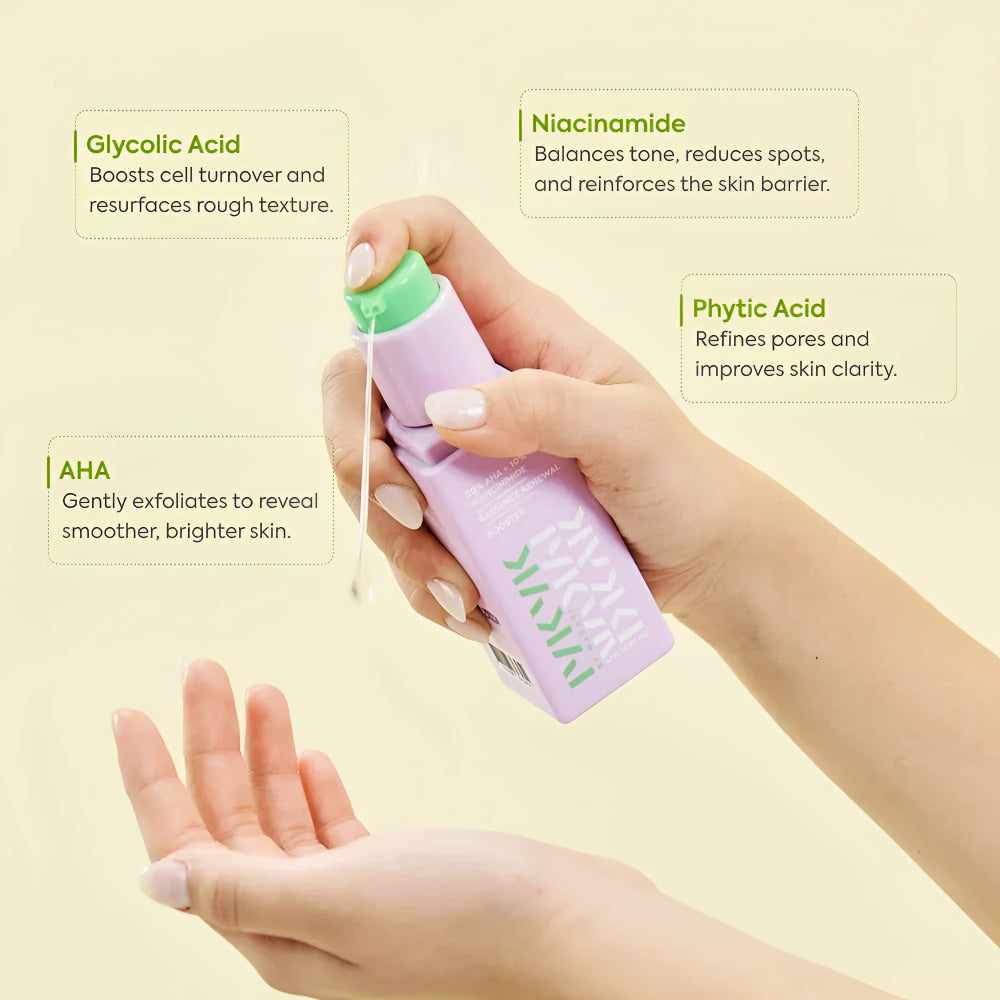 Glycolic and lactic acid face serum with fruit extract